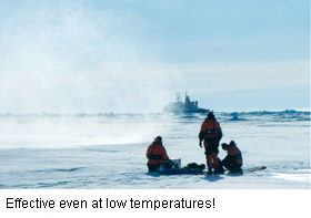 Image of Antarctic conditions - 'effective even at low temperatures'!